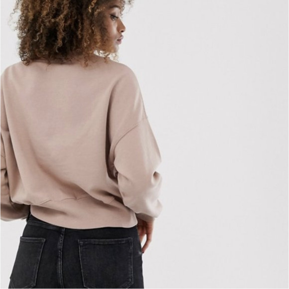 ALL SAINTS Enrico Sweatshirt Nude Pink Cropped Pullover Athleisure - Picture 4 of 10